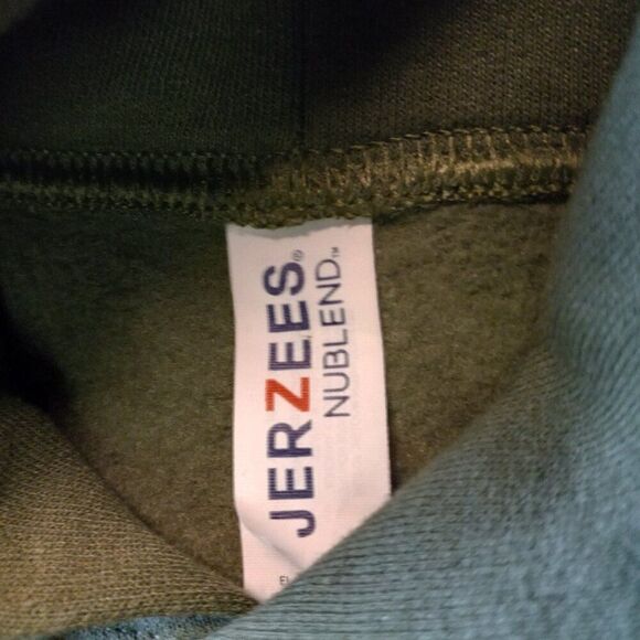 Jerzees Lg Green Adirondack Mountains New York Long Sleeve Hoodie Countrycore - Picture 4 of 8